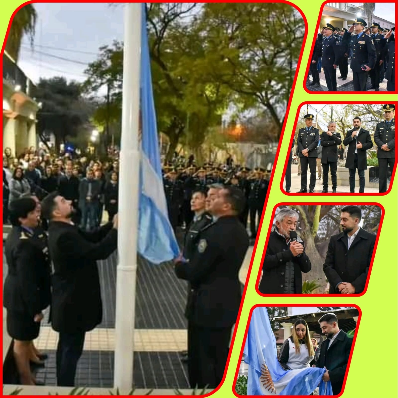EL INTENDENTE ARMANDO MOLINA INVITO A LA PLANA MAYOR DE LA POLICIA AL IZAMIENTO DE LA BANDERA DEL PALACIO MUNICIPAL 