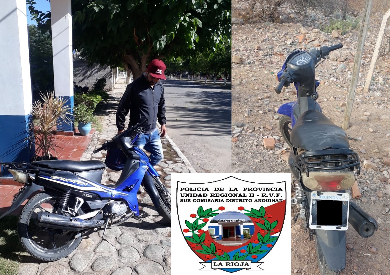 PERSONAL DE SUB COMISARIA ANGUINAN - RECUPERA MOTOCICLETA SUSTRAIDA