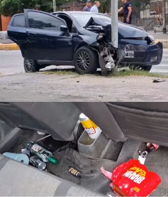 CATAMARCA: Qué manera de arrancar el año: Se estrelló contra un poste