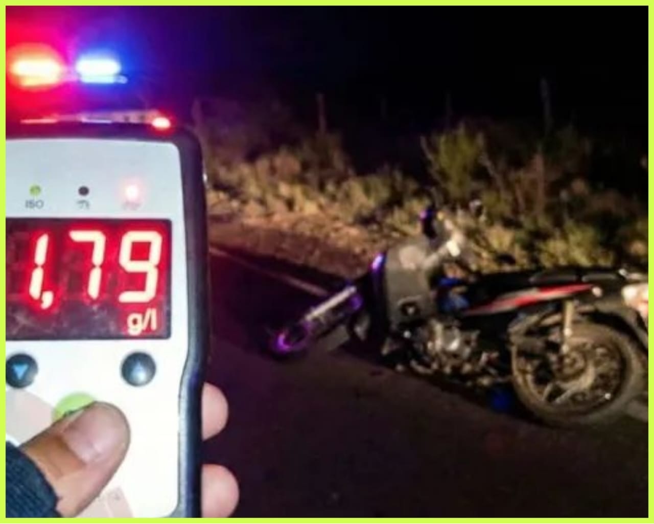 CHILECITO: CONDUCIA SU MOTO CON CASI 1,8 DE ALCOHOL Y TERMINO INTERNADO CON FRACTURAS GRAVES DE CARA Y NARÍZ