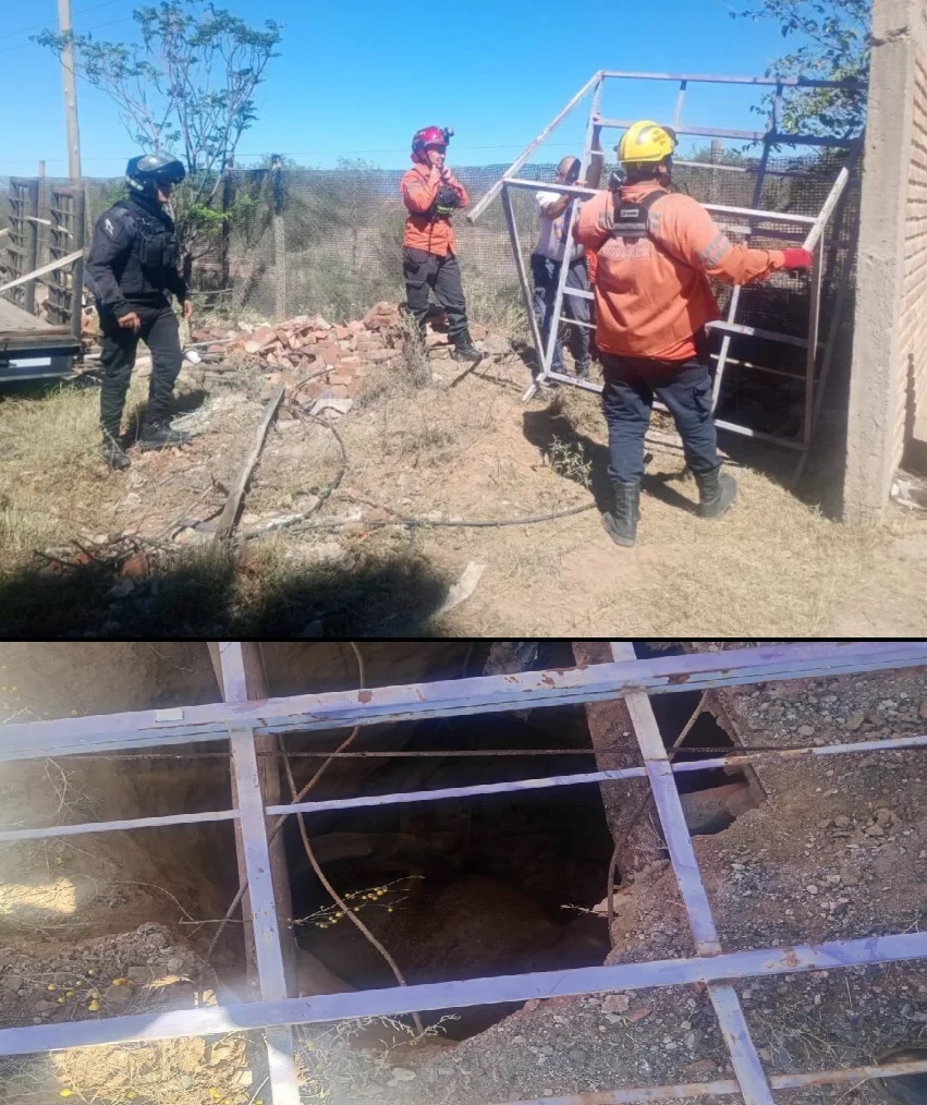 CHILECITO: Efectivos de la Brigada Motorizada y Bomberos Voluntarios  rescataron a un caballo tras caer a un pozo ciego 