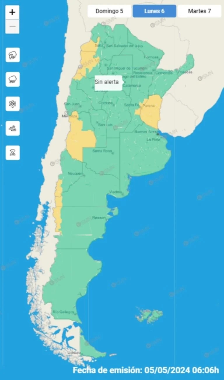 Diez provincias en alerta amarilla por fenómenos meteorológicos