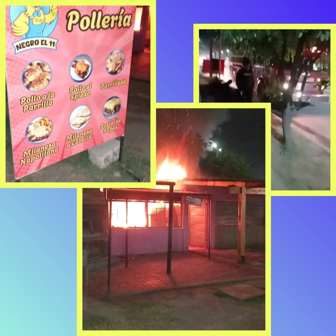 Incendio en una Pollería en Av. Ortiz de Ocampo y Av. Ramón Navarro