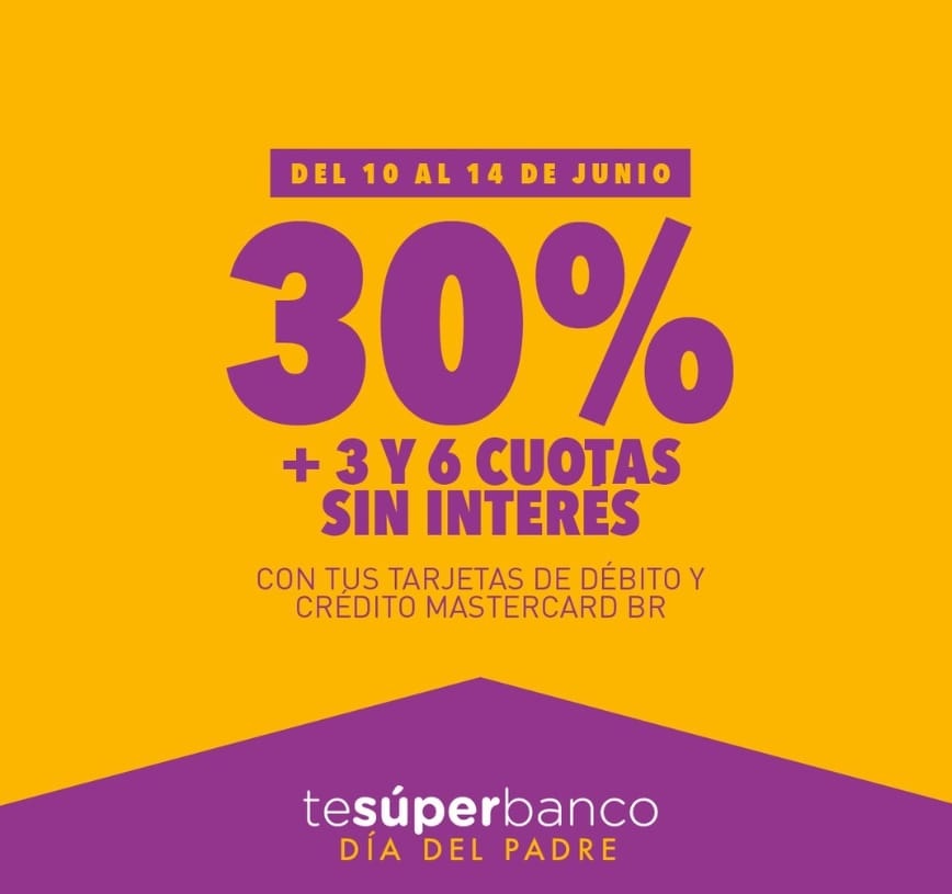 Te Súper Banco Día del Padre: Hasta mañana estará vigente en  comercios adheridos de toda la Provincia