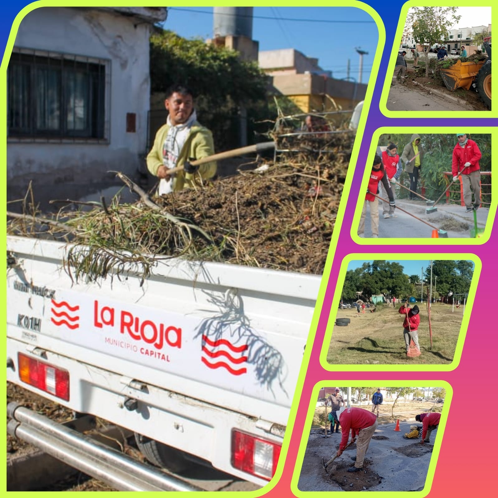 INTENSO TRABAJO DEL MUNICIPIO EN  B° ALTA RIOJA
