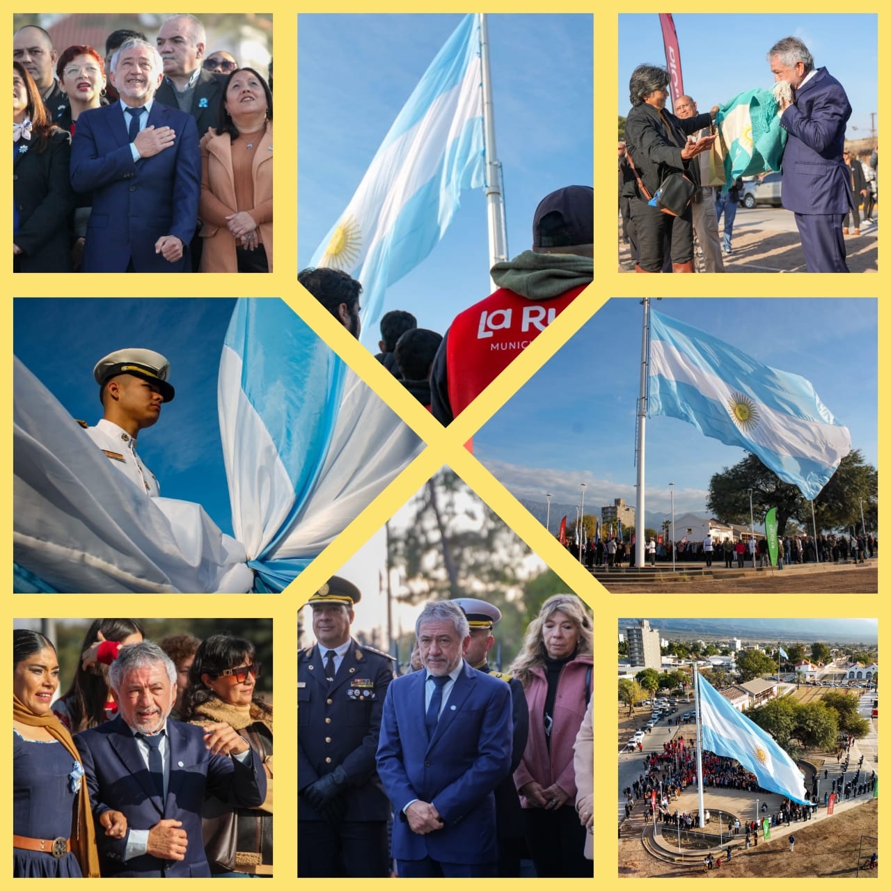 EN EL DÍA DE LA INDEPENDENCIA, EL MUNICIPIO CAPITAL IZÓ LA BANDERA MÁS GRANDE DE LA RIOJA