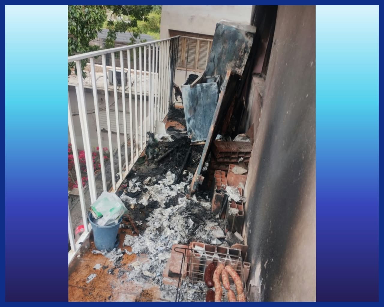 HOMBRE ESTABA HACIENDO UN ASADO Y SE PRENDIO FUEGO EL DEPARTAMENTO POR CALLE BAZAN Y BUSTOS