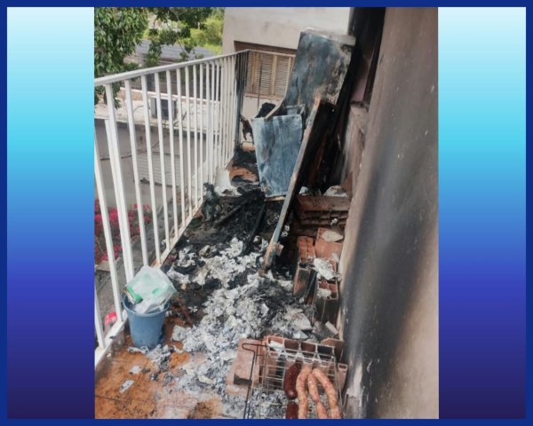 HOMBRE ESTABA HACIENDO UN ASADO Y SE PRENDIO FUEGO EL DEPARTAMENTO POR CALLE BAZAN Y BUSTOS