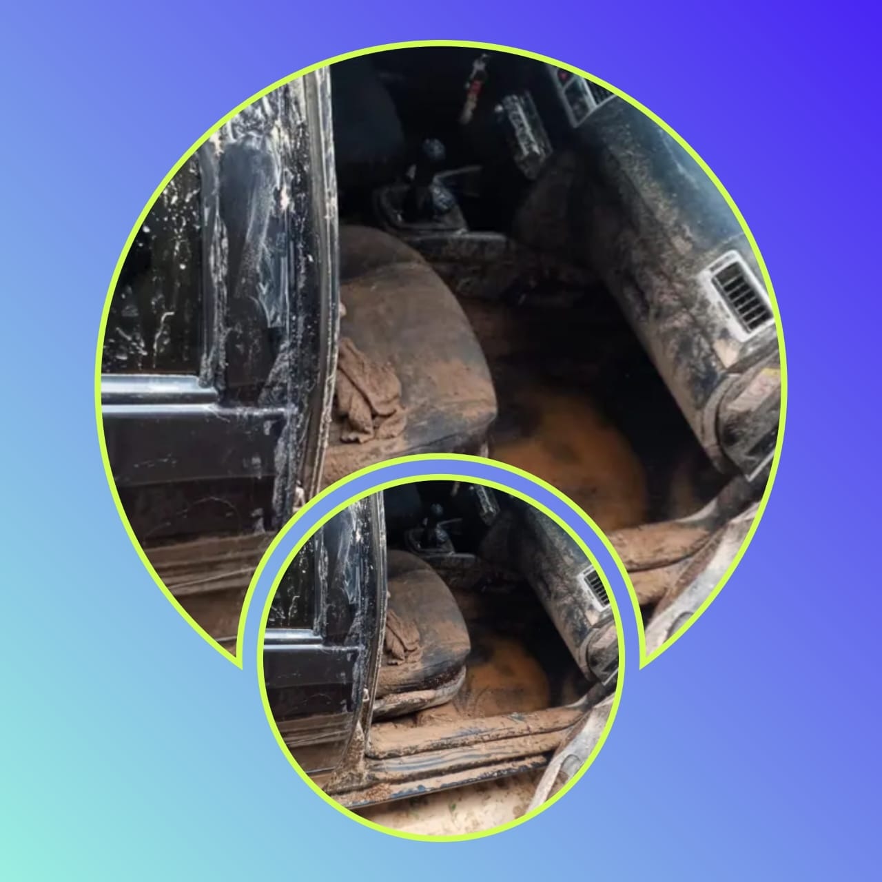 AUTO FUE ARRASTRADO  EN RIO LOS SARMIENTOS