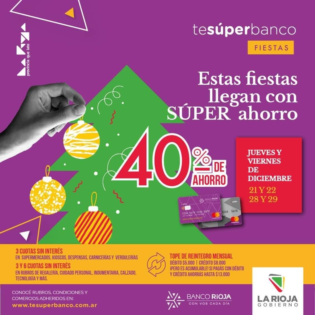 Te Súper Banco Fiestas: Se podrá acceder a un ahorro del 40 por ciento y hasta $5.000 pesos de reintegro